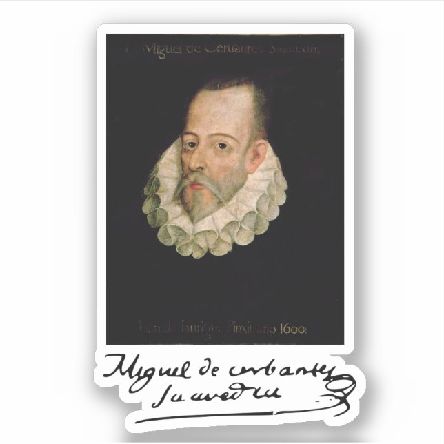 Portrait of Cervantes Sticker (Front)