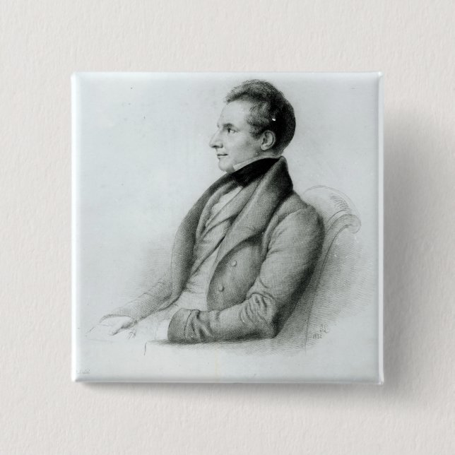 Portrait of Charles Babbage  1832 Button (Front)