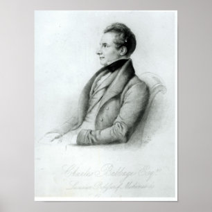 Portrait of Charles Babbage 1832 Poster