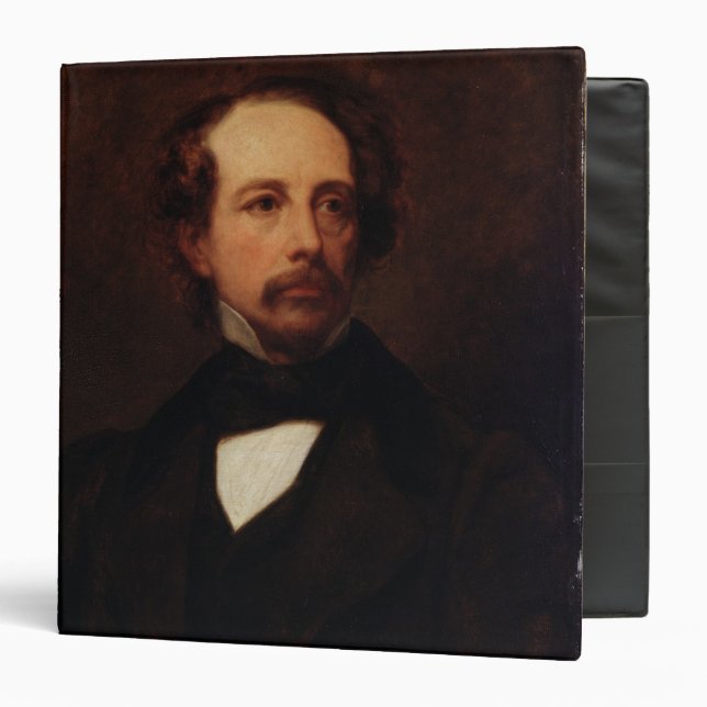 Portrait of Charles Dickens  1855 3 Ring Binder (Front/Inside)