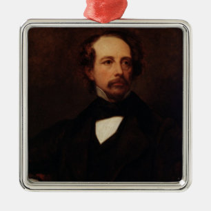 Portrait of Charles Dickens 1855 Metal Ornament
