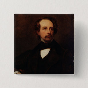 Portrait of Charles Dickens  1855 Pinback Button