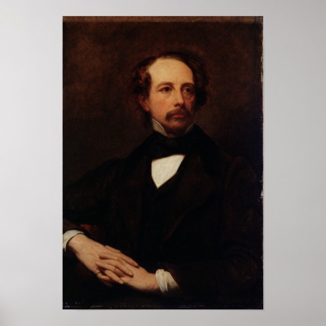 Portrait of Charles Dickens  1855 Poster (Front)