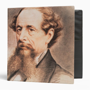 Portrait of Charles Dickens, 1869 3 Ring Binder