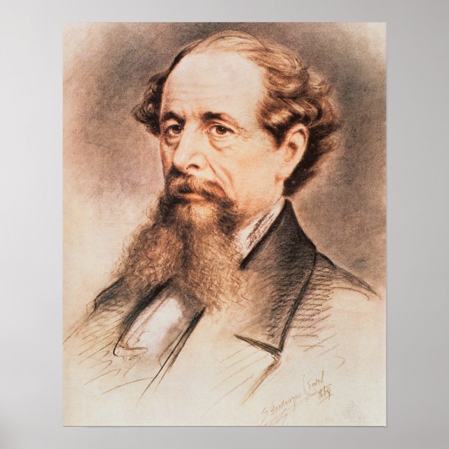 Portrait of Charles Dickens, 1869 Poster (Front)