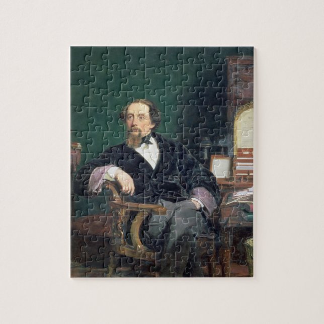 Portrait of Charles Dickens (oil on canvas) Jigsaw Puzzle (Vertical)