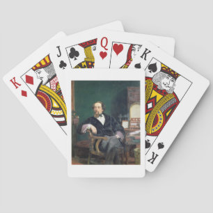 Portrait of Charles Dickens (oil on canvas) Poker Cards