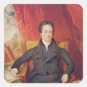 Portrait of Charles Lamb 1826 Square Sticker