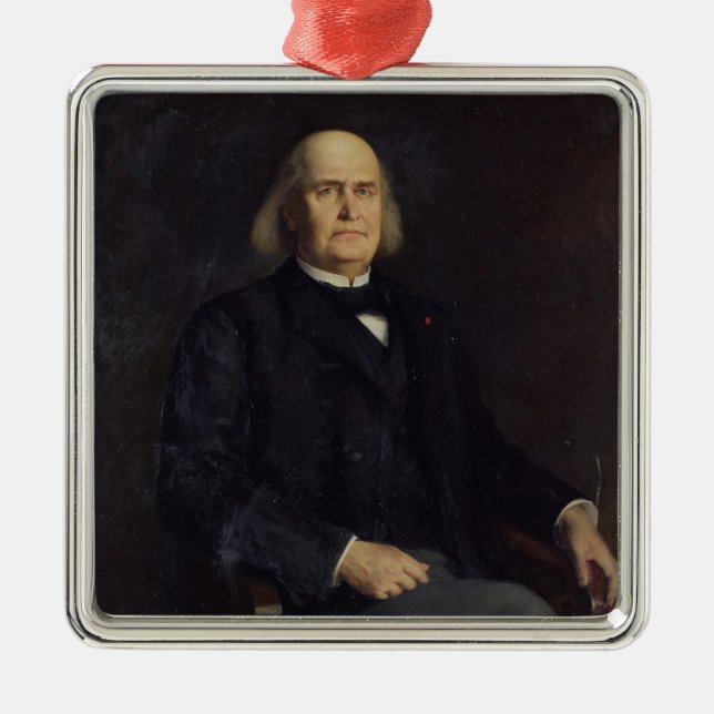 Portrait of Charles Leconte de Lisle  1885 Metal Ornament (Front)