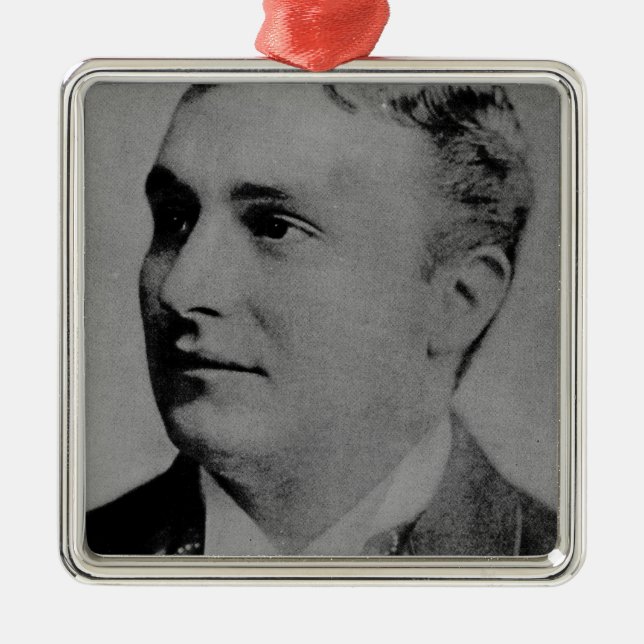 Portrait of Charles Spencer Chaplin, Sr Metal Ornament (Front)