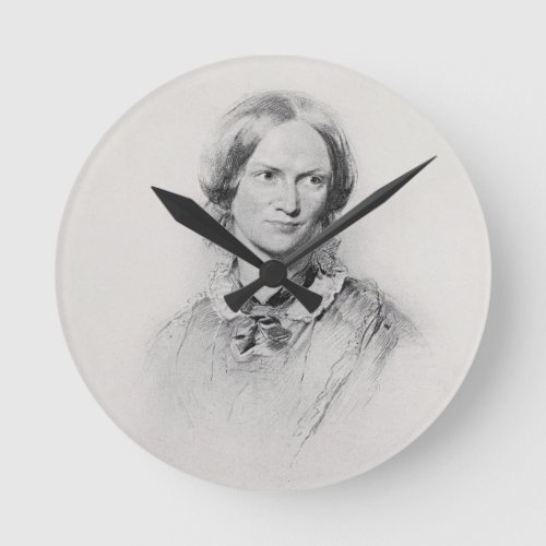 Portrait of Charlotte Bronte engraved by Walker a Round Clock