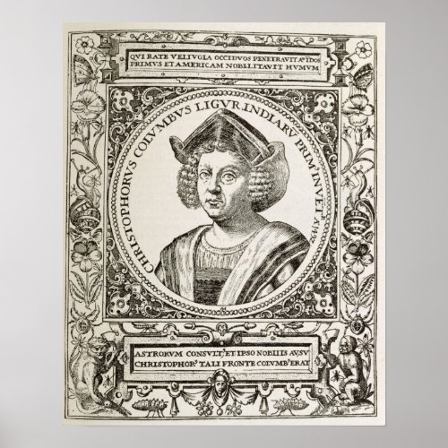 Portrait of Christopher Columbus Poster