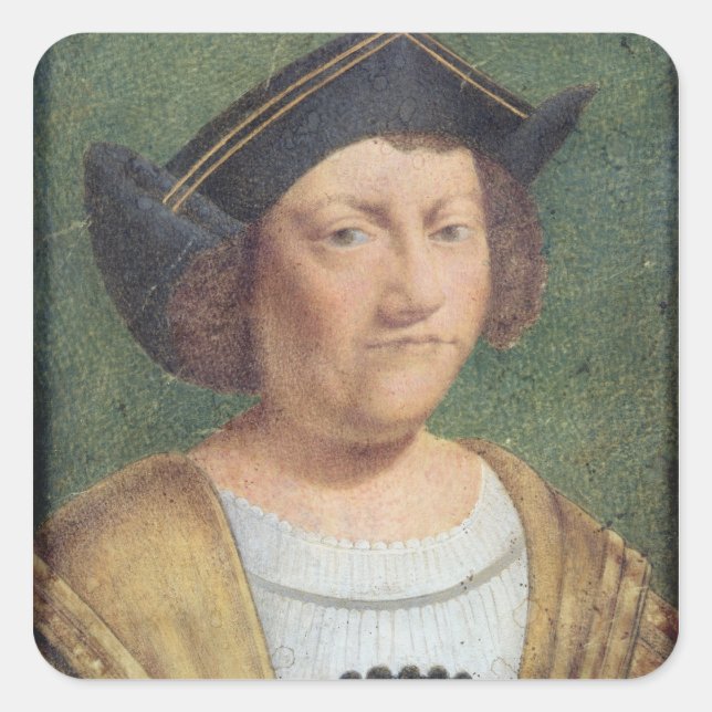 Portrait of Christopher Columbus Square Sticker (Front)
