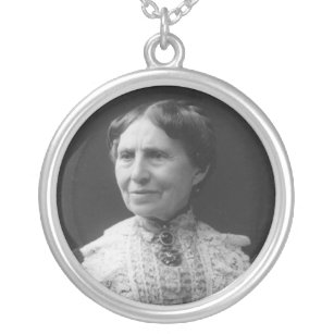 Portrait of Clara Barton Later in Life Silver Plated Necklace