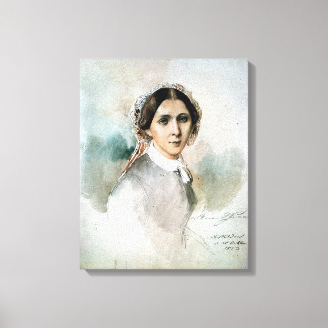 Portrait of Clara Schumann  1853 Canvas Print (Front)