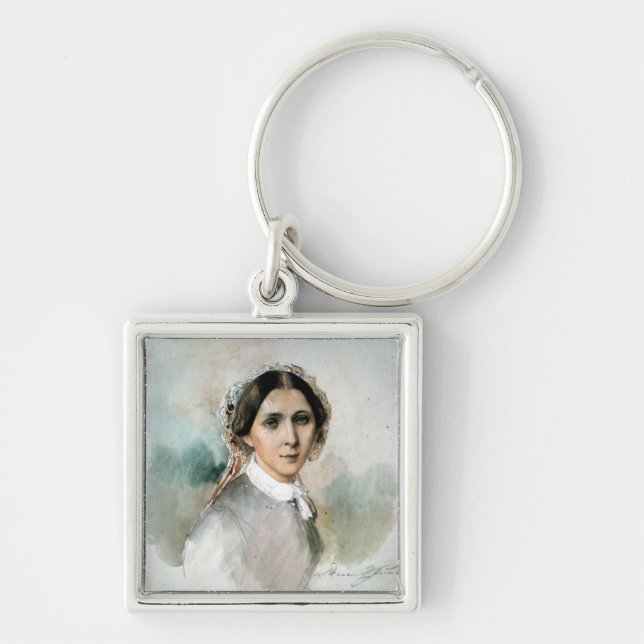 Portrait of Clara Schumann  1853 Keychain (Front)
