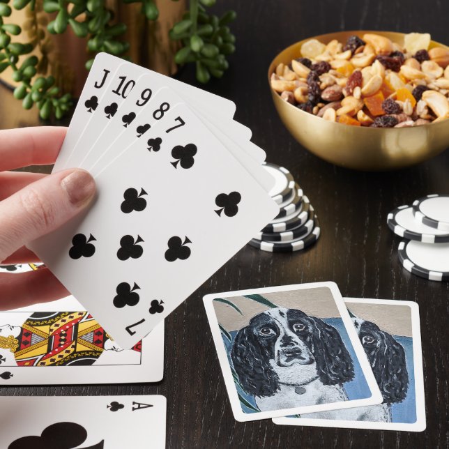 Portrait of Cocker Spaniel Painting by Alfred Fox Poker Cards (In Situ)