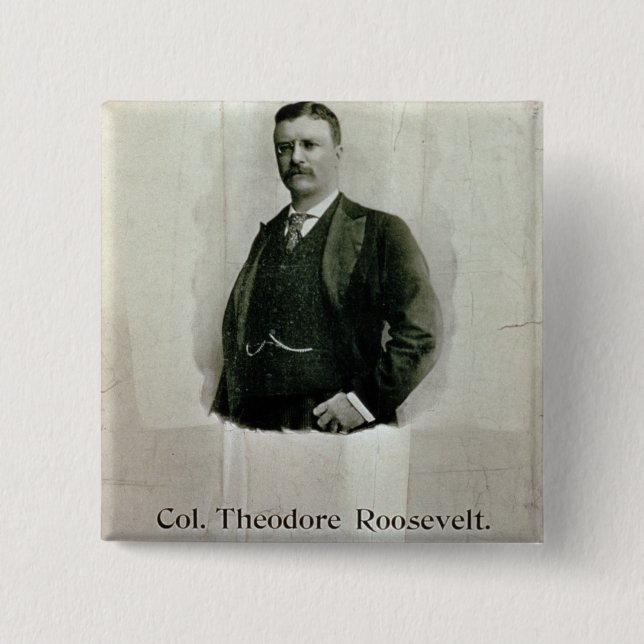 Portrait of Colonel Theodore Roosevelt (litho) Pinback Button (Front)