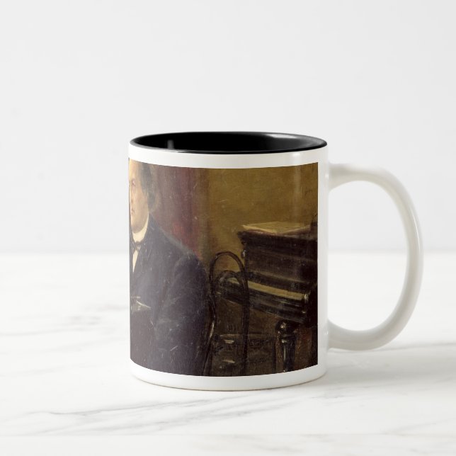 Portrait of Composer Anton Rubinstein Two-Tone Coffee Mug (Right)