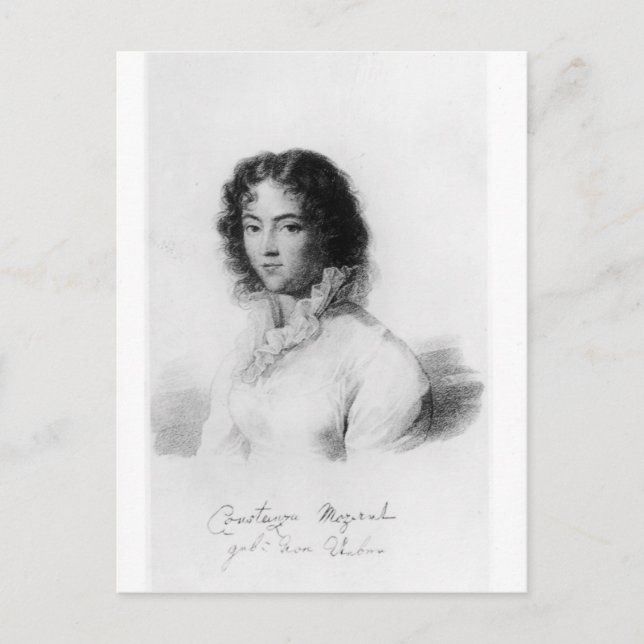 Portrait of Constanze Mozart  1828 Postcard (Front)
