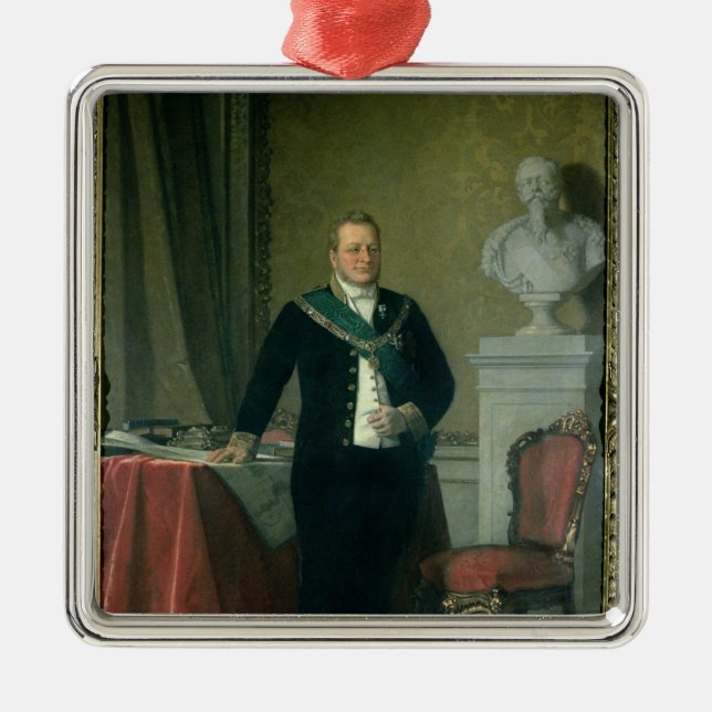 Portrait of Count Camillo Berso of Cavour Metal Ornament (Front)