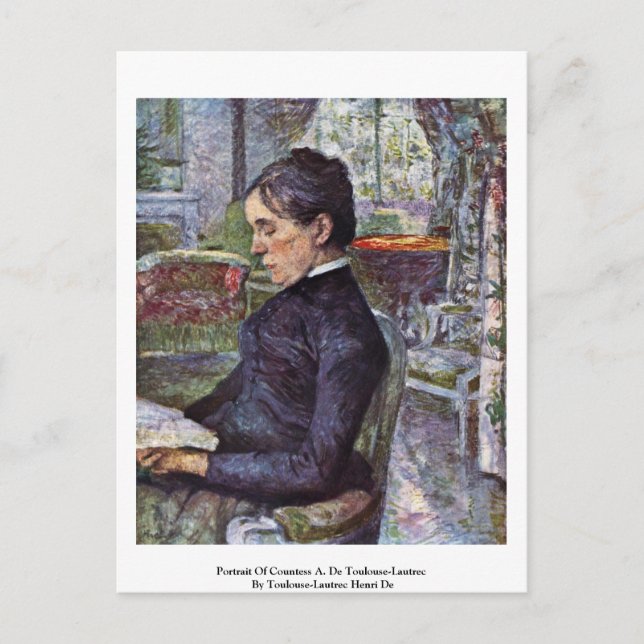 Portrait Of Countess A. De Toulouse-Lautrec Postcard (Front)