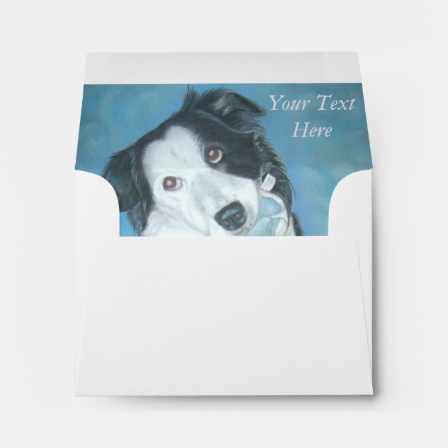 portrait of cute border collie dog envelope (Back (Bottom))
