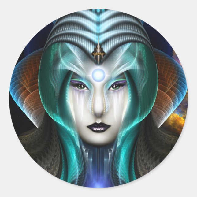 Portrait Of Cyiria Classic Round Sticker (Front)