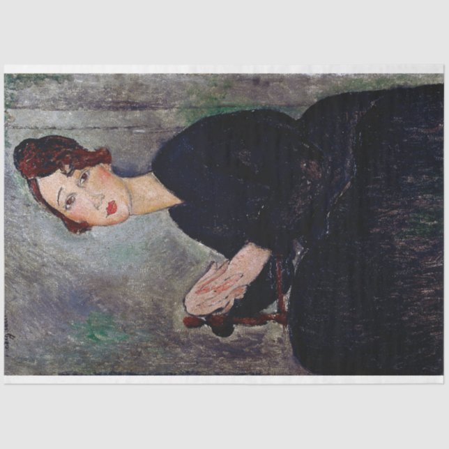 Portrait of Dedie, Modigliani Tissue Paper (Front)