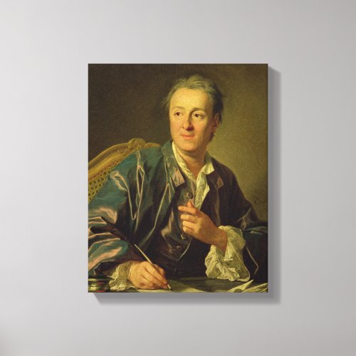 Portrait of Denis Diderot  1767 Canvas Print