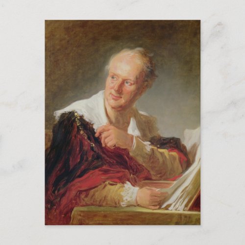 Portrait of Denis Diderot  c1769 Postcard