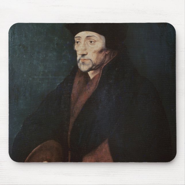 Portrait of Desiderius Erasmus  of Rotterdam Mouse Pad (Front)