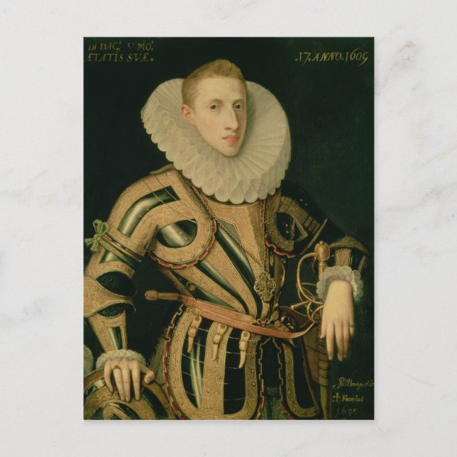 Portrait of Diego de Villamayor, 1609 Postcard (Front)