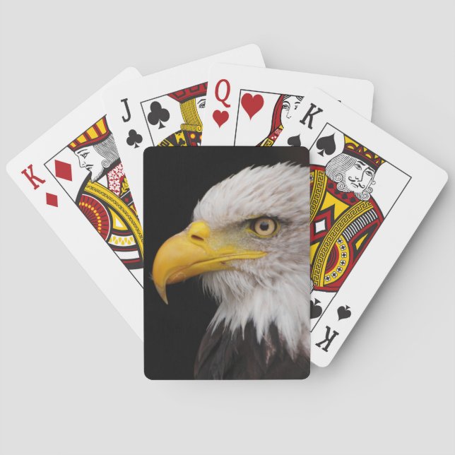 Portrait of eagle poker cards (Back)
