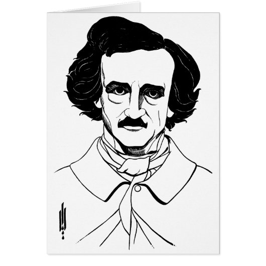 Portrait of Edgar Allan Poe Cards (Front)