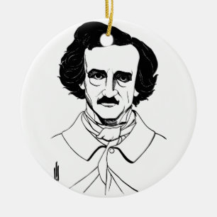 Portrait of Edgar Allan Poe Ceramic Ornament