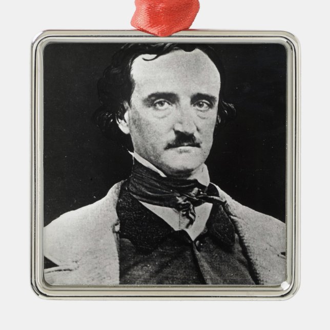 Portrait of Edgar Allan Poe Metal Ornament (Front)