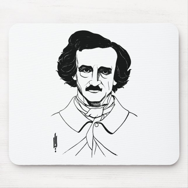Portrait of Edgar Allan Poe Mouse Pad (Front)