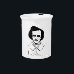 Portrait of Edgar Allan Poe Pitcher<br><div class="desc">Fabulous portrait of American horror author and poet,  Edgar Allan Poe,  by English artist,  Aubrey Beardsley.</div>