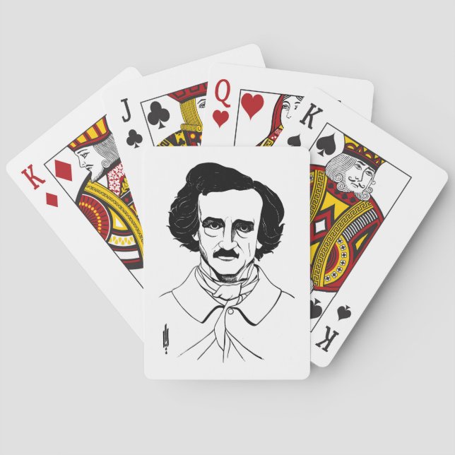 Portrait of Edgar Allan Poe Poker Cards (Back)