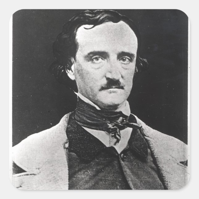 Portrait of Edgar Allan Poe Square Sticker (Front)