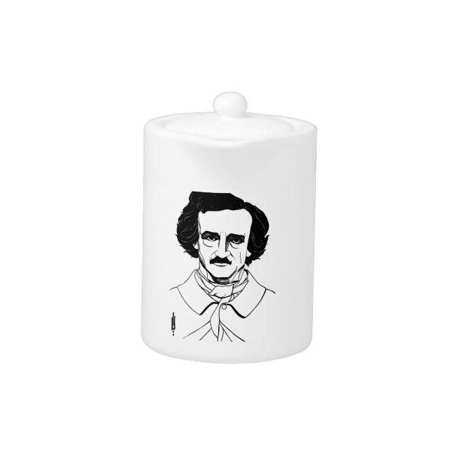Portrait of Edgar Allan Poe Teapot (Front)