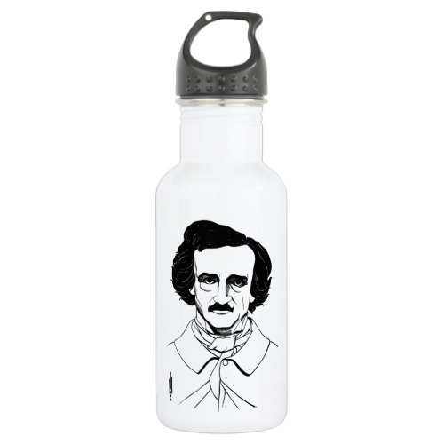 Portrait of Edgar Allan Poe Water Bottle