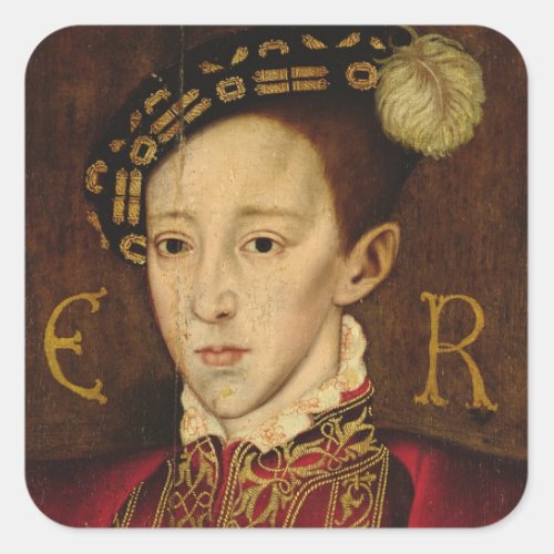 Portrait of Edward VI Square Sticker
