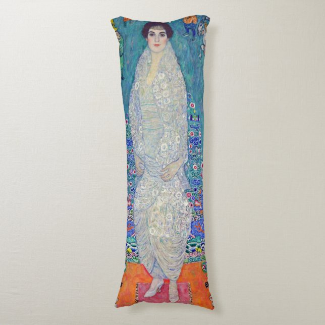Portrait of Elisabeth Lederer, Gustav Klimt Body Pillow (Front Vertical)