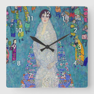 Portrait of Elisabeth Lederer, Gustav Klimt Square Wall Clock