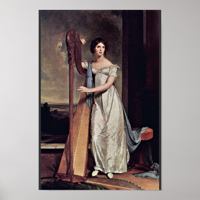 Portrait Of Eliza Ridgely (The Lady With The Harp) Poster (Front)