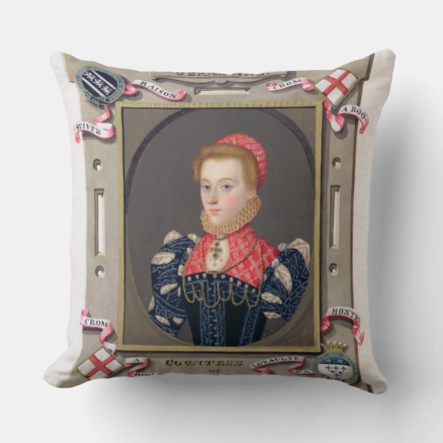 Portrait of Elizabeth Fitzgerald (c.1528-89) Count Throw Pillow (Front)
