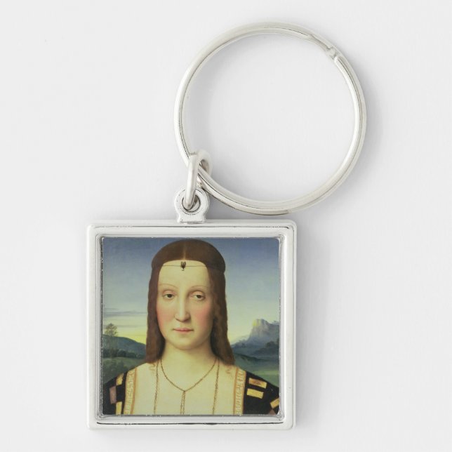 Portrait of Elizabeth Gonzaga, c.1504 (oil on pane Keychain (Front)