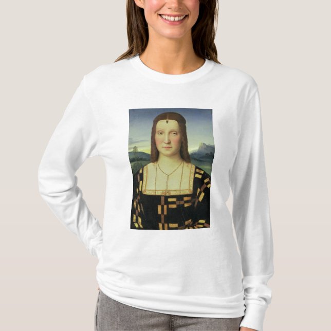 Portrait of Elizabeth Gonzaga, c.1504 (oil on pane T-Shirt (Front)